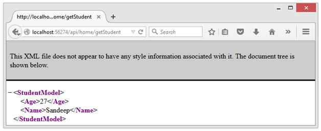 Response Data in XML Format